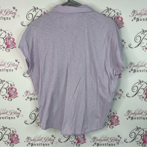 Buffalo David Bitton tshirt tee Lavender Button-Down Women's Shirt - Picture 2 of 9